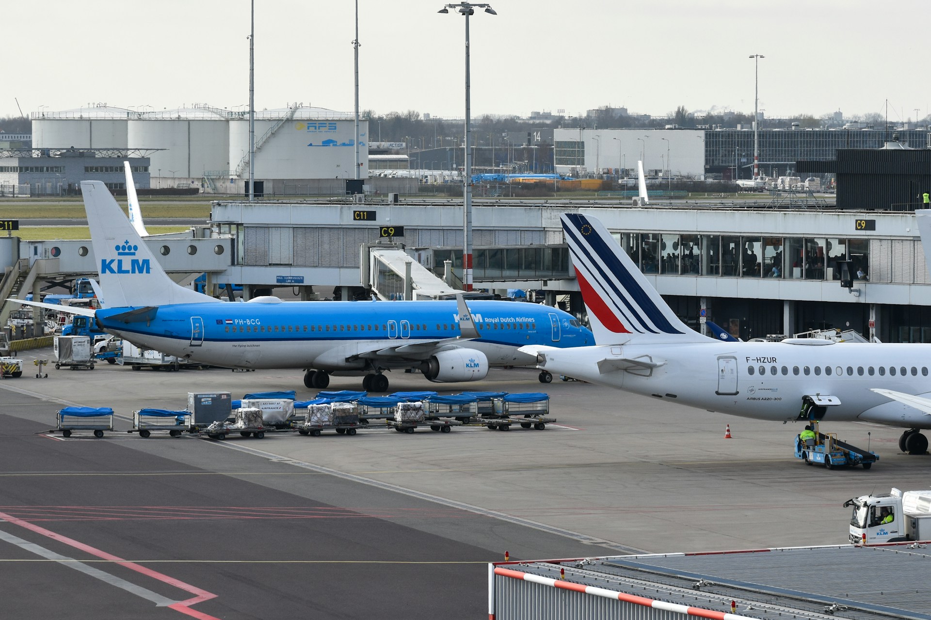 Air France and KLM at Amsterdam Schiphol